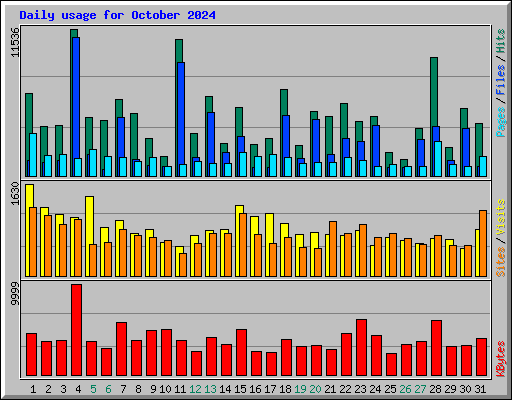 Daily usage for October 2024