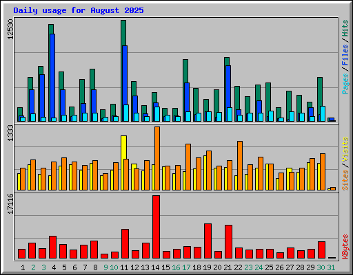 Daily usage for August 2025