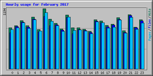 Hourly usage for February 2017